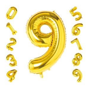 Globo dorado número 9