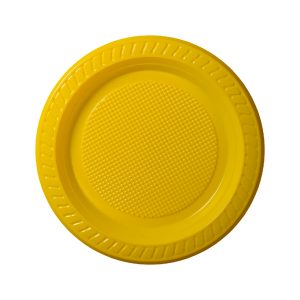 Plato desechable amarillo 10 unidades