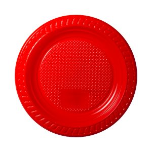 Plato desechable rojo 10 unidades